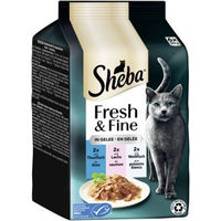 Produktbild von Sheba Fresh & Fine Nassfutter für Katzen Adult Multipack mit Thunfisch Lachs und Weissfisch in Gelee 36x50 g - 36 x 50 g
