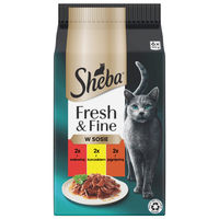 Produktbild von Sheba Fresh & Fine Nassfutter für Katzen mit Rind und Huhn in Sauce 6 x 50 g Beutel - 36 x 50 g