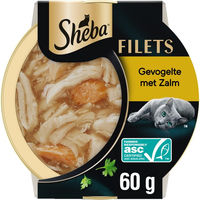 Produktbild von Sheba Katzen-Filets mit Geflügel und Lachs in Sauce