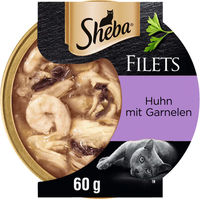 Produktbild von Sheba Katzen-Leckerli Filets Huhn mit Garnele für erwachsene Katzen 16 x 60 g - 16 x 60 g