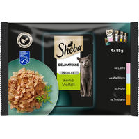 Produktbild von Sheba Katzen Nassfutter Feine Vielfalt MSC Stückchen in Gelee 4x85g 340g