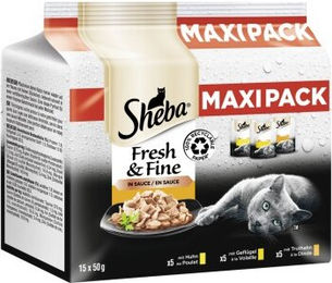 Sheba Katzen Nassfutter Fresh & Fine Stückchen in Sauce Geflügel Variation 15 x 50g - 15 x 50 g – Bild 1 von 2