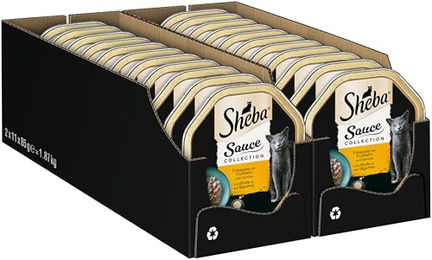 Sheba Katzen Nassfutter Sauce Collection Truthahn mit Gemüse Stückchen in Sauce für erwachsene Katzen 22 x 85g – Bild 1 von 7