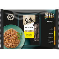 Produktbild von Sheba Katzen Nassfutter Selection Geflügel Variation Stückchen in Sauce 4x85g
