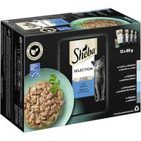 Produktbild von Sheba Katzen Nassfutter Selection in Sauce Fisch Variation MSC Stückchen in Sauce für erwachsene Katzen 12 x 85g - 48 x 85 g
