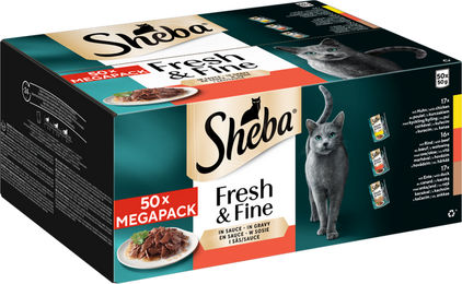 Sheba Katzen Nassfutter Stückchen in Sauce Huhn Rind und Ente Adult 50x50g - 50 x 50 g – Bild 1 von 2
