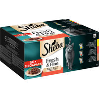 Produktbild von Sheba Katzen Nassfutter Stückchen in Sauce Huhn Rind und Ente Adult 50x50g - 50 x 50 g