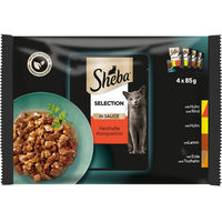 Produktbild von Sheba Katzen Nassfutter Stückchen in Sauce Pack Selection 4x85g 340g