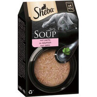 Produktbild von Sheba Katzen-Suppe mit Lachs-Stückchen in Sauce für erwachsene Katzen 40x40g - 40 x 40 g