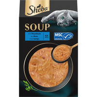 Produktbild von Sheba Katzen-Suppe Thunfisch mit Stückchen in Sauce 8 x 40 Gramm ohne Farb- und Aromastoffe sowie Konservierungsstoffe