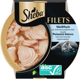 Sheba Katzenfutter Weißfisch Stückchen in Sauce ASC 16x60 g – Bild 1 von 4