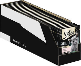 Sheba Kitten Nassfutter für Katzen mit Lachs in Sauce, getreidefrei, 28 x 85g – Bild 1 von 1