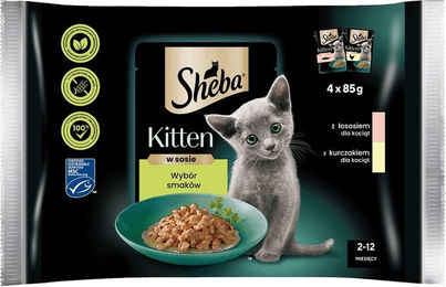Sheba Kitten Nassfutter Lachs und Huhn Stückchen in Sauce, getreidefrei, 20 Beutel à 85 g - 20 x 85 g – Bild 1 von 4