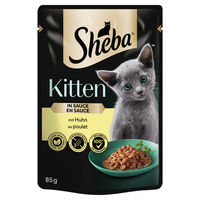 Produktbild von Sheba Kitten Nassfutter mit Hühnerstückchen in Sauce 85 g getreidefrei - 28 x 85 g