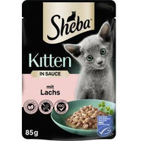 Produktbild von Sheba Kitten Nassfutter mit Lachs in Sauce 28 x 85 g MSC - 28 x 85 g