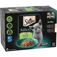 Produktbild von Sheba Kitten Nassfutter Mix mit Lachs, Huhn und Fisch in Sauce, getreidefrei, 12 x 85 g