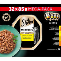 Produktbild von Sheba Mini Filets in Soße Geflügelauswahl Katzen Nassfutter Multipack 32 x 85 g