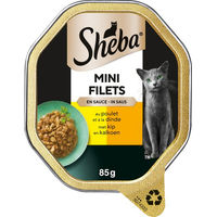 Produktbild von Sheba Mini Filets Katzen Nassfutter Huhn und Pute in Sauce 44 x 85 g