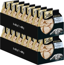 Sheba Nassfutter für erwachsene Katzen Filets in Sauce mit Weißfisch und Huhn ASC-zertifiziert 16 x 60g – Bild 1 von 3