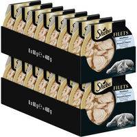 Produktbild von Sheba Nassfutter für erwachsene Katzen Filets in Sauce mit Weißfisch und Huhn ASC-zertifiziert 16 x 60g