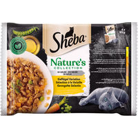 Produktbild von Sheba Nature's Collection Geflügel Stückchen in Gelee Katzenfutter Adult Getreidefrei 4x85g