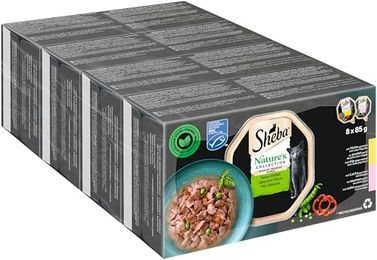 Sheba Nature's Collection Katzen Nassfutter Adult Stückchen in Sauce Lachs und Huhn MSC-Zertifiziert 4 x 85g Multipack - 32 x 85 g – Bild 1 von 4