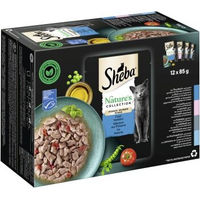 Produktbild von Sheba Nature's Collection Katzen Nassfutter Fischvariation mit Thunfisch, Lachs und Kabeljau in Sauce, getreidefrei, 12 x 85 g - 12 x 85 g