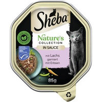 Produktbild von Sheba Nature's Collection Katzen Nassfutter Lachs mit Erbsen in Sauce, getreidefrei, 22 x 85g - 22 x 85 g