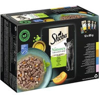 Produktbild von Sheba Nature's Collection Katzen Nassfutter Multipack Stückchen in Sauce Huhn Truthahn Thunfisch Lachs Kabeljau 48 x 85 g Getreidefrei MSC - 12 x 85 g