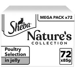 Produktbild von Sheba Nature's Collection Katzen Nassfutter Stückchen in Gelee Getreidefrei Adult 72 Beutel à 85 g - 72 x 85 g