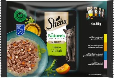 Sheba Nature's Collection Katzen Nassfutter Stückchen in Sauce für erwachsene Katzen 4 x 85 g Getreidefrei – Bild 1 von 2