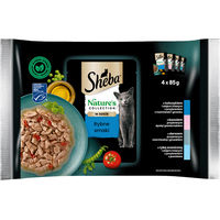 Produktbild von Sheba Nature’s Collection Nassfutter für adulte Katzen mit Thunfisch, Lachs und Kabeljau in Sauce, getreidefrei, 4x85 g - 20 x 85 g