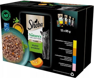 Sheba Nature's Collection Nassfutter für erwachsene Katzen mit Huhn, Thunfisch und Lachs in Soße 12x85g ohne Farb- und Aromastoffe - 12 x 85 g – Bild 1 von 2