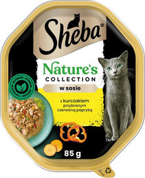 Produktbild von Sheba Nature's Collection Nassvollnahrung für adulte Katzen mit Huhn in Sauce, getreidefrei, 85 g - 85 g