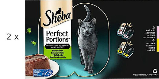 Produktbild von Sheba Perfect Portions Feine Vielfalt Katzen Nassfutter Adult Lachs und Huhn 2 x 16 x 37,5 g - 32 x 37,5 g