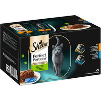Produktbild von Sheba Perfect Portions Feine Vielfalt Katzen Nassfutter Adult Truthahn und Thunfisch Paté 1200 g - 16 x 37,5 g