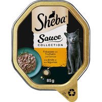 Produktbild von Sheba Sauce Collection Frikassee mit Truthahn und Gemüse Katzen Nassfutter 22 x 85 g - 44 x 85 g