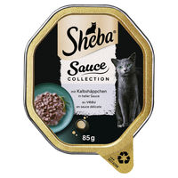 Produktbild von Sheba Sauce Collection Kalbshäppchen in heller Sauce für erwachsene Katzen 22 x 85 g - 22 x 85 g