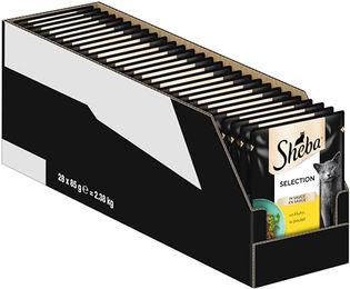 Sheba Sauce Collection Katzen Nassfutter Huhn mit Stückchen in Sauce 28x85g für erwachsene Katzen ohne künstliche Farb- oder Konservierungsstoffe – Bild 1 von 6