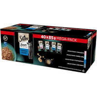 Produktbild von Sheba Sauce Collection Katzen Nassfutter Stückchen in Sauce Fischsorten Lachs Thunfisch Kabeljau für erwachsene Katzen 40 x 85 g - 40 x 85 g