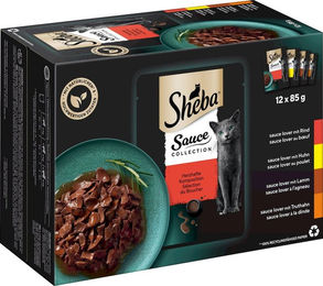 Sheba Sauce Collection Katzen Nassfutter Stückchen in Sauce für erwachsene Katzen 12x85g - 12 x 85 g – Bild 1 von 9