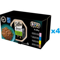Produktbild von Sheba Sauce Collection Katzen Nassfutter Stückchen in Sauce Lachs, Thunfisch, Huhn und Ente 4x85 g - 4 x 8 Stk.