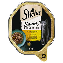 Sheba Sauce Collection Katzen Nassfutter Stückchen in Sauce Truthahn und Huhn mit Gemüse für erwachsene Katzen 22 x 85 g - 22 x 85 g – Bild 1 von 2