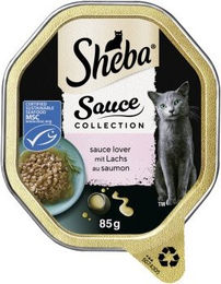 Sheba Sauce Collection Lachs MSC Stückchen in Sauce für Katzen 22x85 g - 22 x 85 g – Bild 1 von 2
