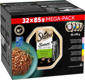 Sheba Sauce Collection Mix Selektion Katzen Nassfutter Stückchen in Sauce mit Fisch 32 x 85 g – Bild 1 von 3