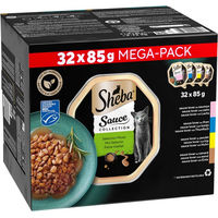 Produktbild von Sheba Sauce Collection Mix Selektion Katzen Nassfutter Stückchen in Sauce mit Fisch 32 x 85 g