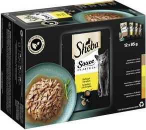 Sheba Sauce Collection Nassfutter Katze Adult Geflügel Variation 12 x 85 g ohne Konservierungsstoffe und Farbstoffe - 12 x 85 g – Bild 1 von 7