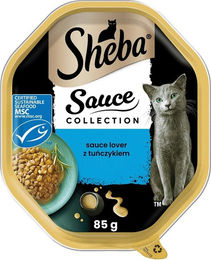 Produktbild von Sheba Sauce Collection Nassfutter mit Thunfisch Stückchen in Sauce für adulte Katzen 22x85 g - 22 x 85 g