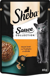 Sheba Sauce Collection Sauce Lover Katzen Nassfutter mit Truthahn Stückchen in Sauce für erwachsene Katzen 28 x 85g – Bild 1 von 5