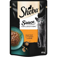 Produktbild von Sheba Sauce Collection Sauce Lover Katzen Nassfutter mit Truthahn Stückchen in Sauce für erwachsene Katzen 28 x 85g
